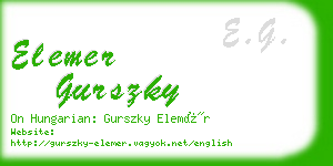 elemer gurszky business card